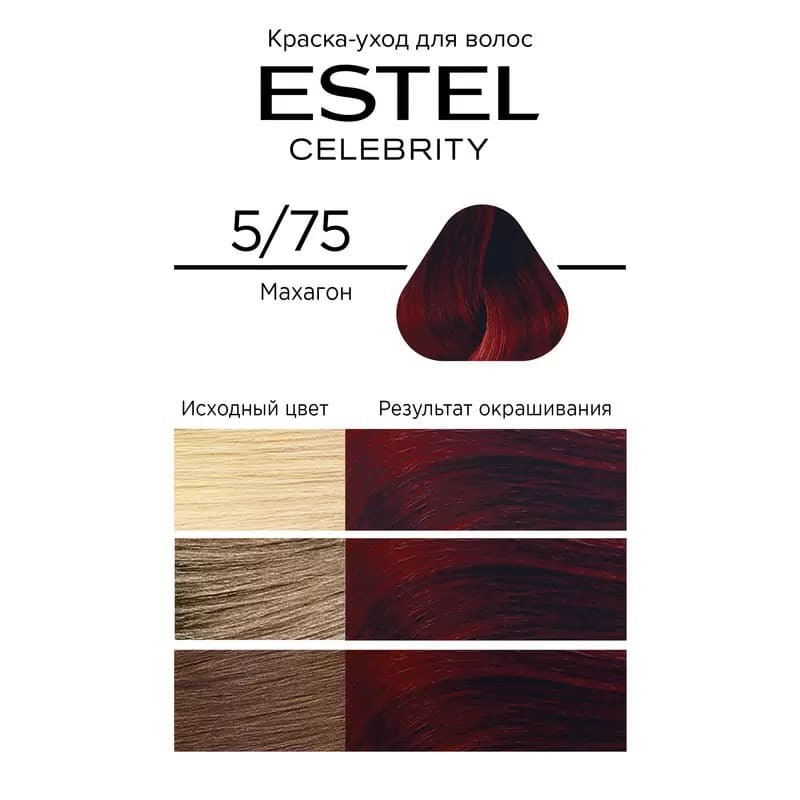 Vopsea-îngrijire pentru păr semipermanentă Celebrity, 5/75 Mahon, 125 ml