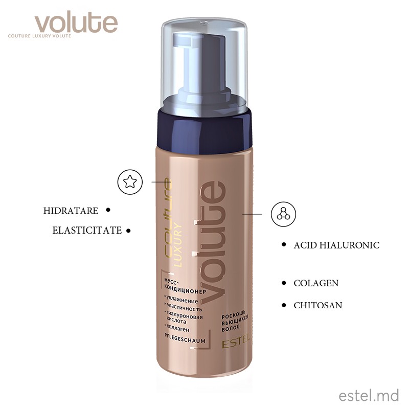 Spumă-condiționer pentru păr LUXURY VOLUTE ESTEL HAUTE COUTURE, 150 ml