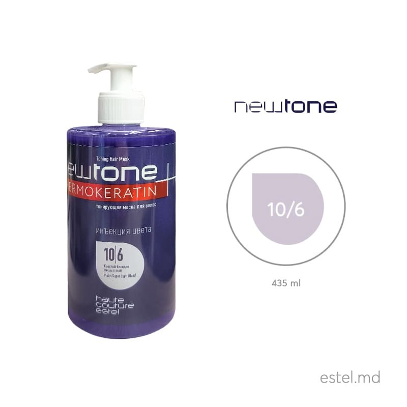 Masca nuantatoare  pentru păr Haute Couture NewTone 10/6 Blond deschis violet 435 ml