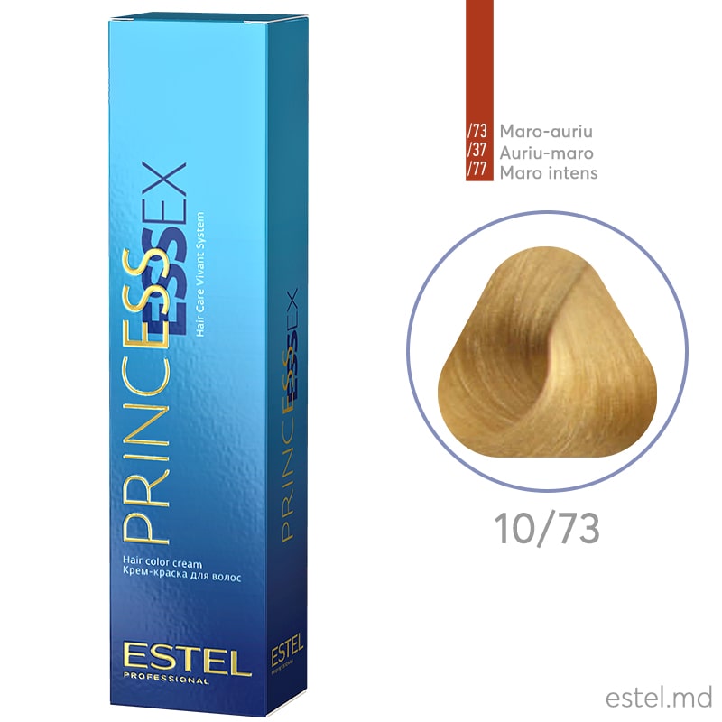 Крем-краска для волос PRINCESS ESSEX, 10/73 Светлый блондин коричнево-золотистый, 60 мл