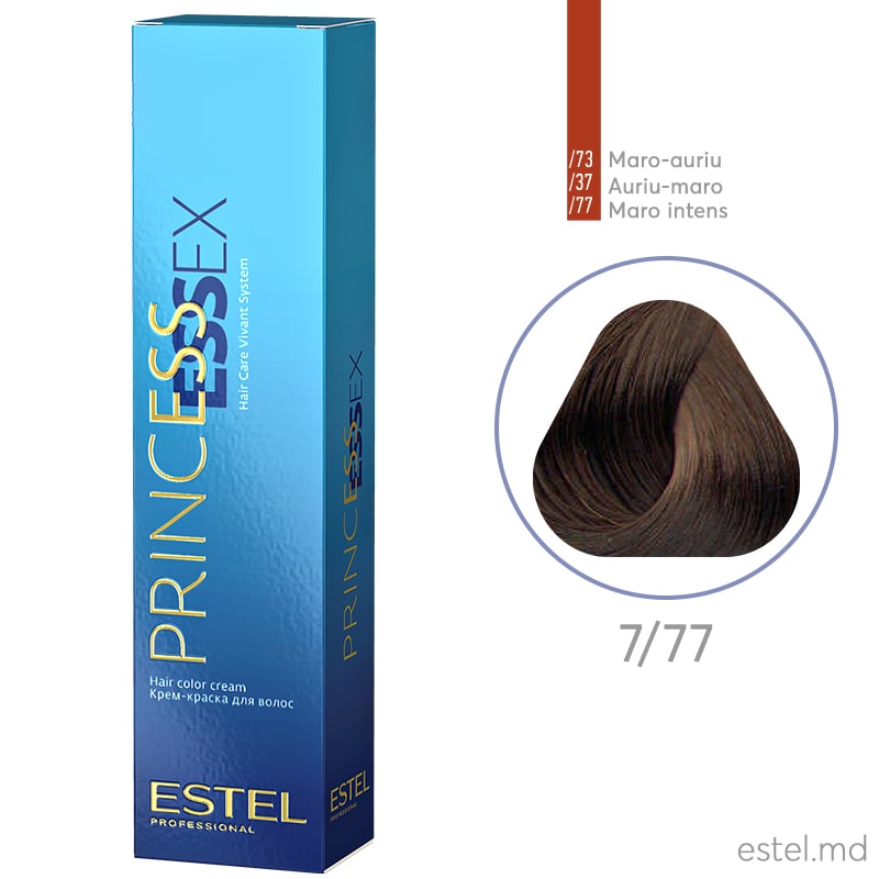 Крем-краска для волос PRINCESS ESSEX, 7/77 Русый коричневый интенсивный, 60 мл