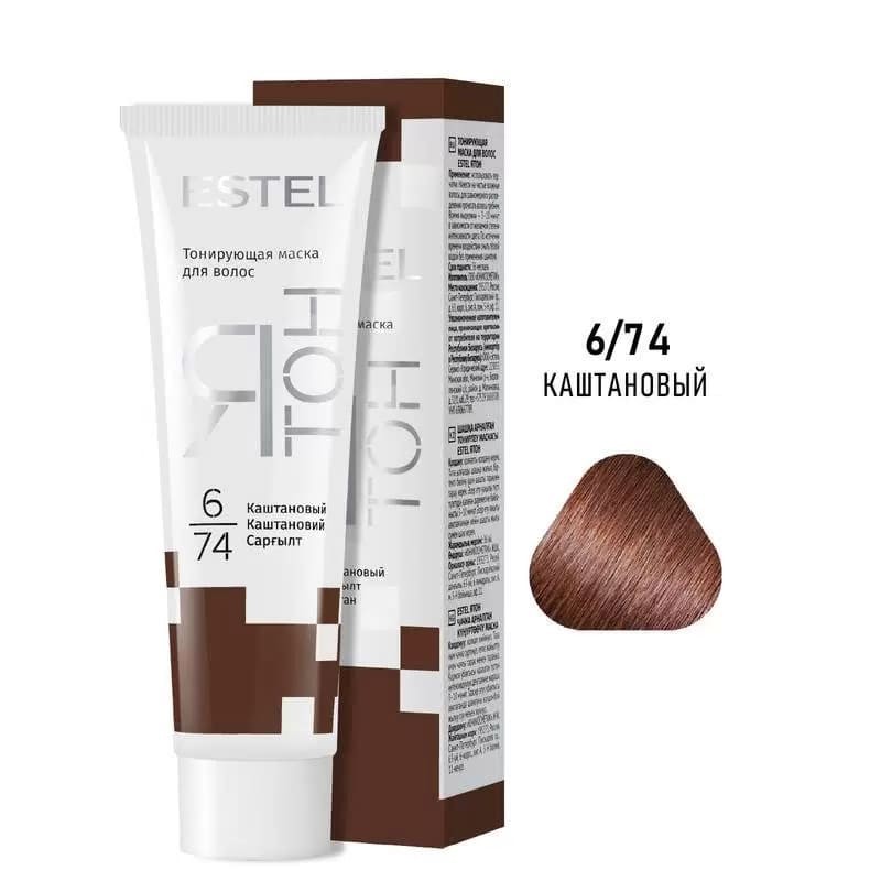 Mască nuanțătoare pentru păr YaTon, 6/74 Castaniu, 60 ml