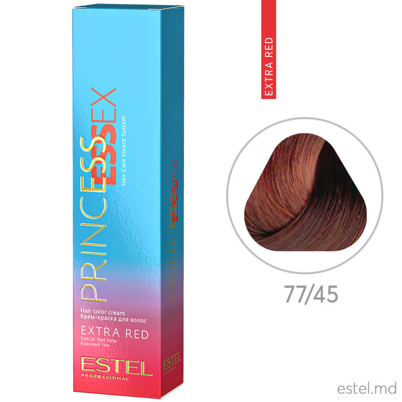 Крем-краска для волос PRINCESS ESSEX EXTRA RED, 77/45 Русый медно-красный, 60 мл
