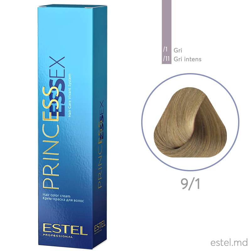Крем-краска для волос PRINCESS ESSEX, 9/1 Блондин пепельный, 60 мл