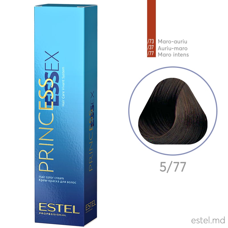 Крем-краска для волос PRINCESS ESSEX, 5/77 Светлый шатен коричневый интенсивный, 60 мл