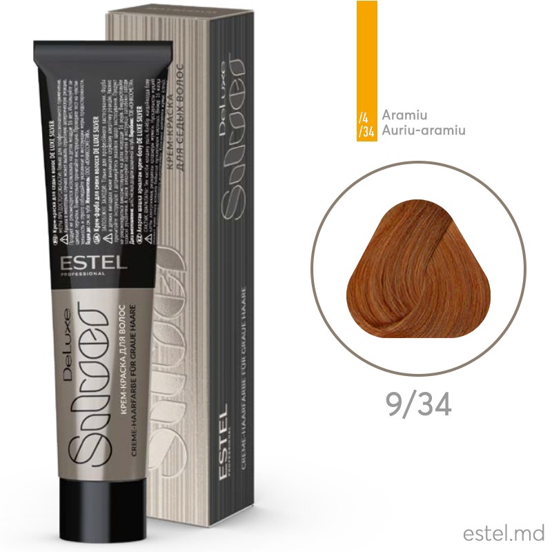 Крем-краска для седых волос DE LUXE SILVER, 9/34 Блондин золотисто-медный, 60 мл