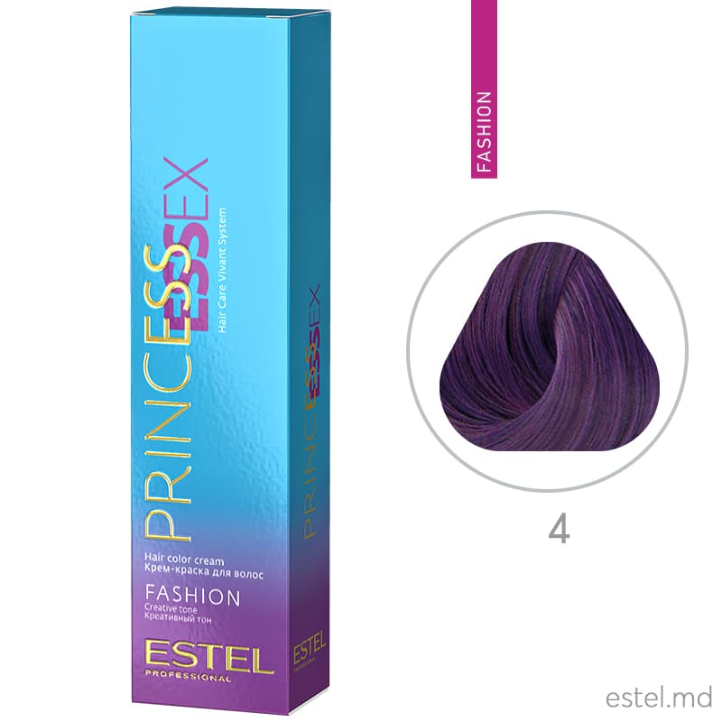 Крем-краска для волос PRINCESS ESSEX FASHION, 4 Фиалковый, 60 мл