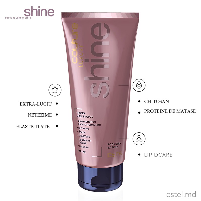 Masca pentru păr LUXURY SHINE ESTEL HAUTE COUTURE, 200 ml