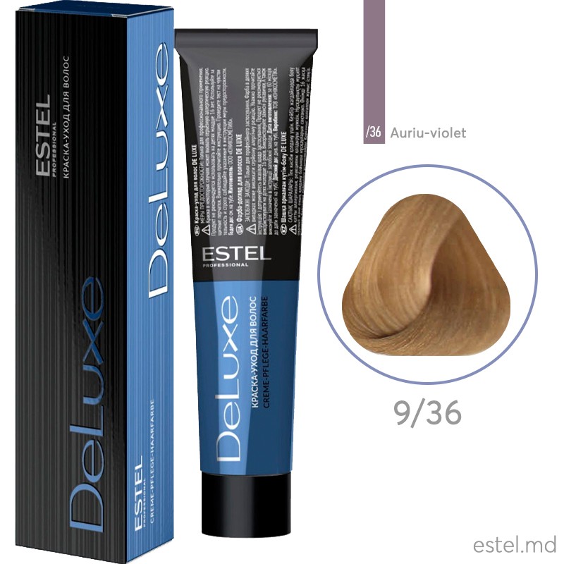 Vopsea permanenta de par De Luxe 9/36 Blond auriu-mov 60 ml