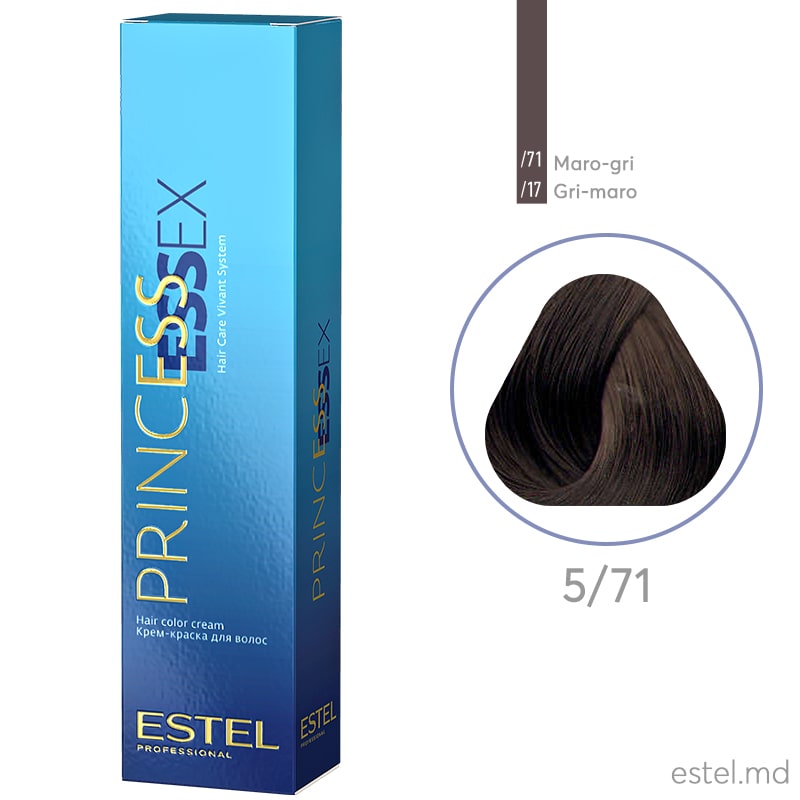 Крем-краска для волос PRINCESS ESSEX, 5/71 Светлый шатен коричнево-пепельный, 60 мл