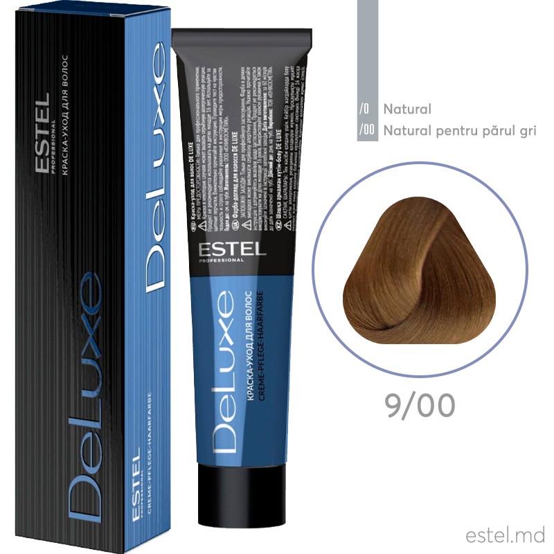 Vopsea permanenta de par De Luxe 9/00 Blond pentru par alb 60 ml