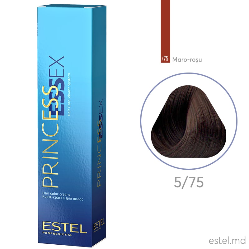 Крем-краска для волос PRINCESS ESSEX, 5/75 Светлый шатен коричнево-красный, 60 мл