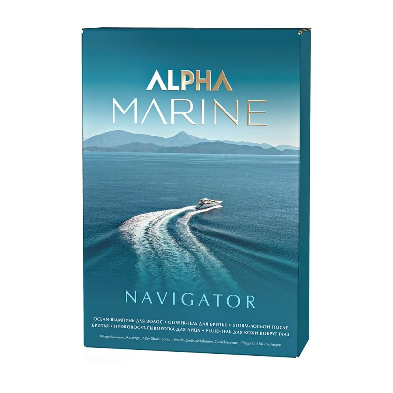 Kit pentru bărbați ESTEL ALPHA MARINE NAVIGATOR, (Șampon, gel pentru bărbierit, loțiune după bărbierit, ser pentru față, gel pentru pielea din jurul ochilor)