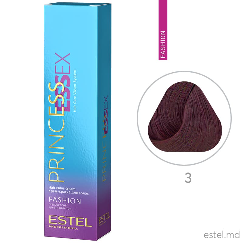 Крем-краска для волос PRINCESS ESSEX FASHION, 3 Сиреневый, 60 мл