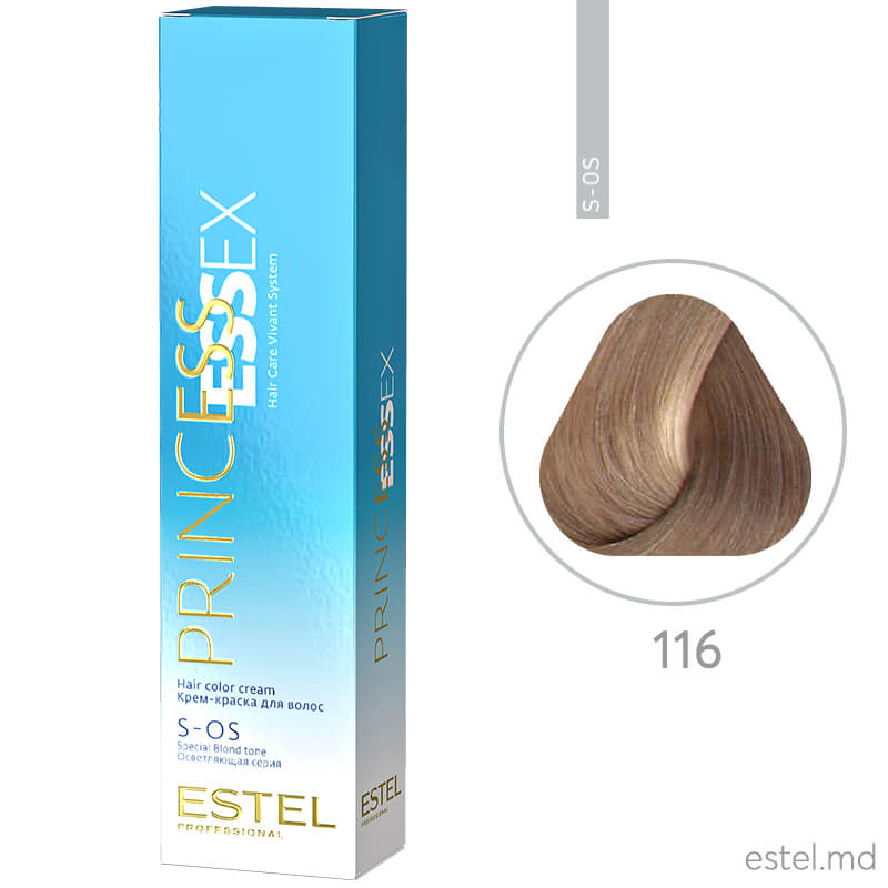 Крем-краска для волос PRINCESS ESSEX, S-OS 116 Супер блонд перламутровый, 60 мл