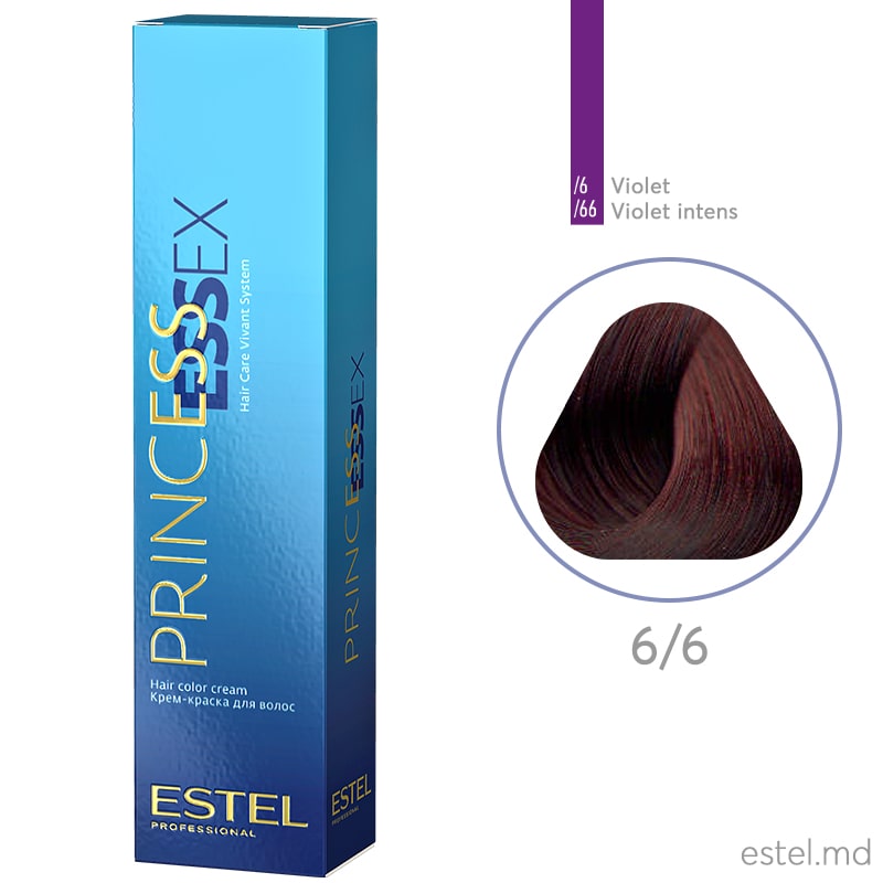 Крем-краска для волос PRINCESS ESSEX, 6/6 Темно-русый фиолетовый, 60 мл