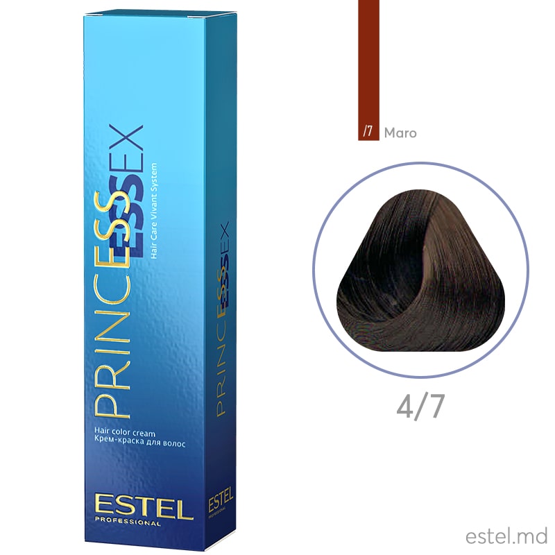 Крем-краска для волос PRINCESS ESSEX, 4/7 Шатен коричневый, 60 мл
