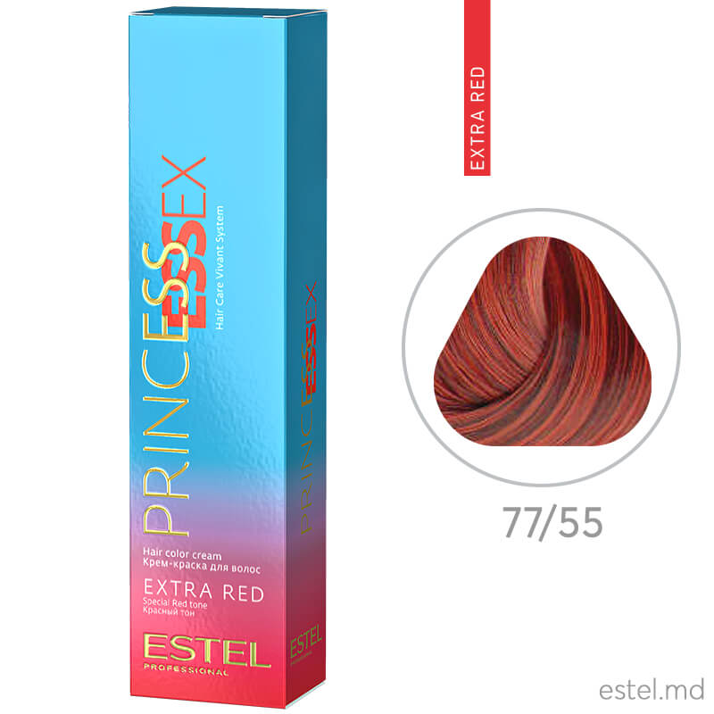 Крем-краска для волос PRINCESS ESSEX EXTRA RED, 77/55 Русый красный интенсивный, 60 мл