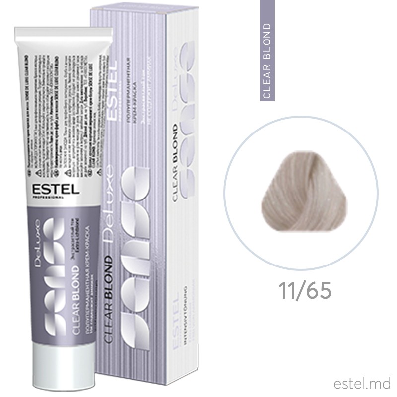 Vopsea-crema semipermanenta Estel DE LUXE SENSE CLEAR BLOND, 11/65 Ultra blond violet-rosu, 60 ml