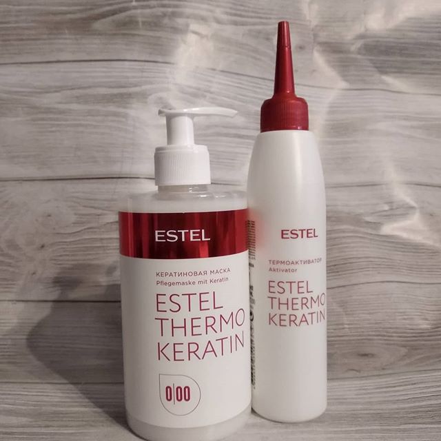 Set pentru procedura de tratament par cheratina ESTEL THERMOKERATINE (Apa cu keratina 100ml, Masca cu keratina 435ml, termoactivator 200ml)