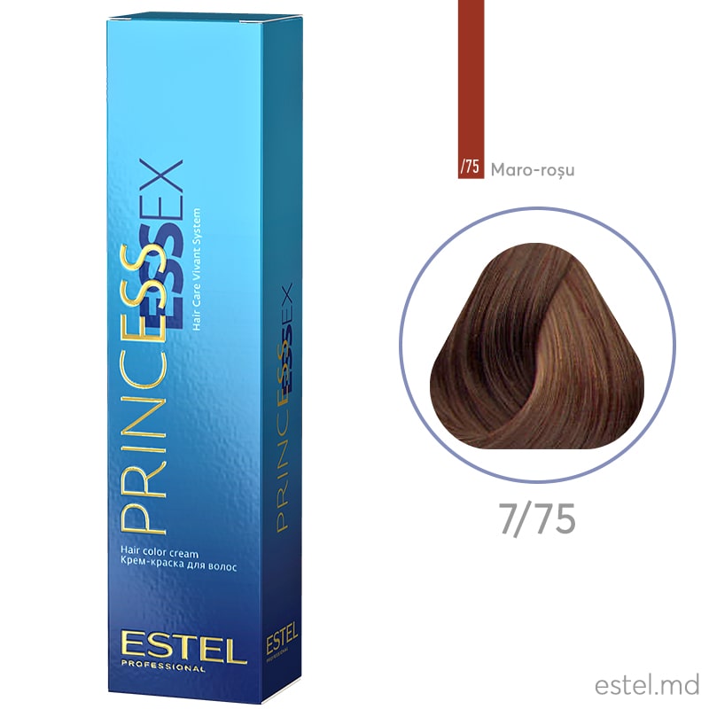 Крем-краска для волос PRINCESS ESSEX, 7/75 Русый коричнево-красный, 60 мл