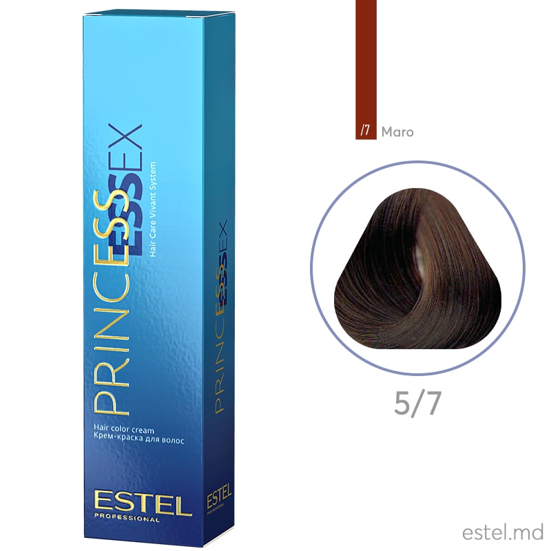 Крем-краска для волос PRINCESS ESSEX, 5/7 Светлый шатен коричневый, 60 мл