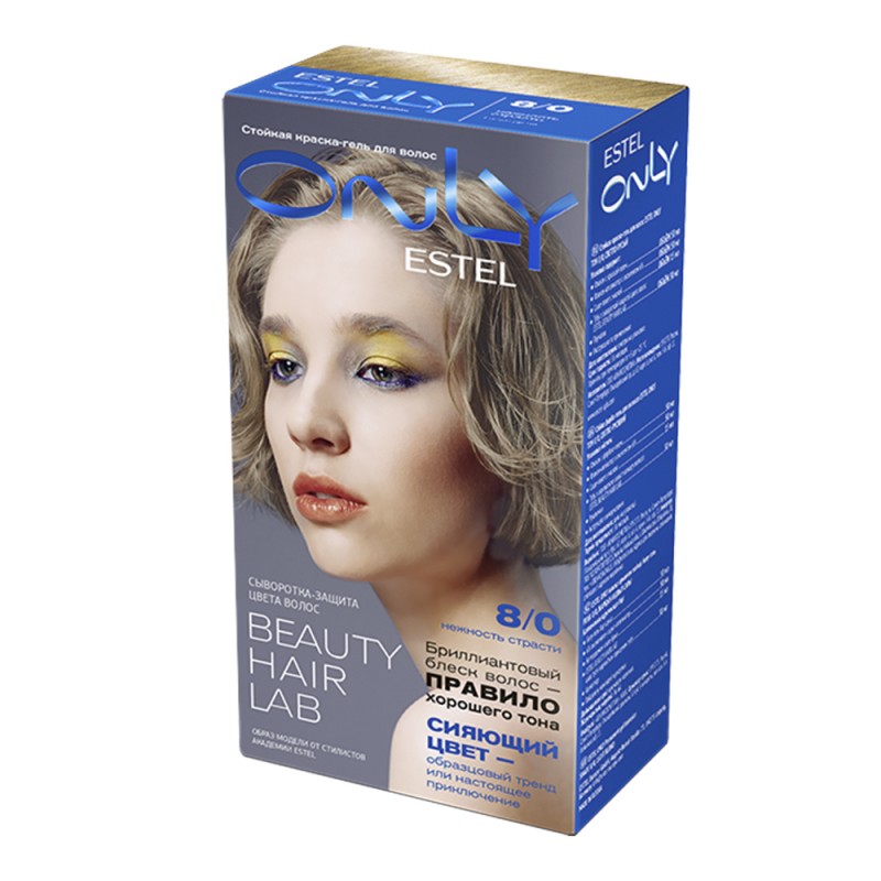 Vopsea-îngrijire pentru păr permanentă Only, 8/0 Blond-închis, 100 ml