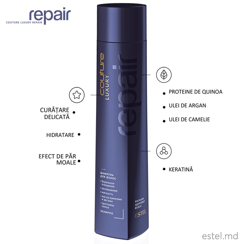Șampon pentru păr LUXURY REPAIR ESTEL HAUTE COUTURE, 300 ml