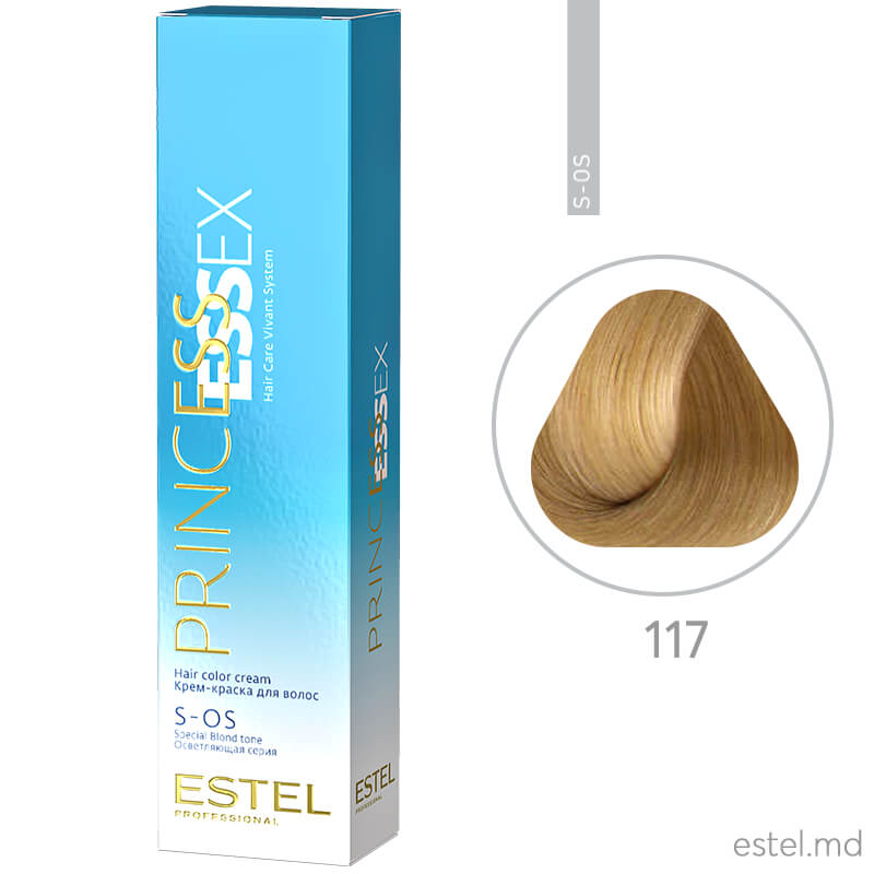 Крем-краска для волос PRINCESS ESSEX, S-OS 117 Супер блонд скандинавский, 60 мл