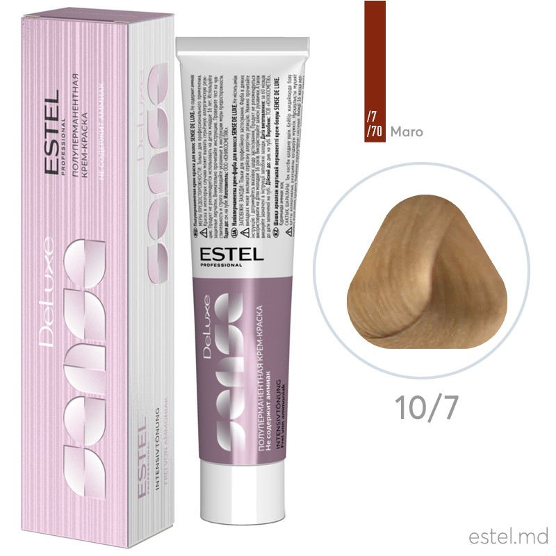 Vopsea semipermanenta de par De Luxe Sense 10/7 Blond foarte deschis maro 60 ml