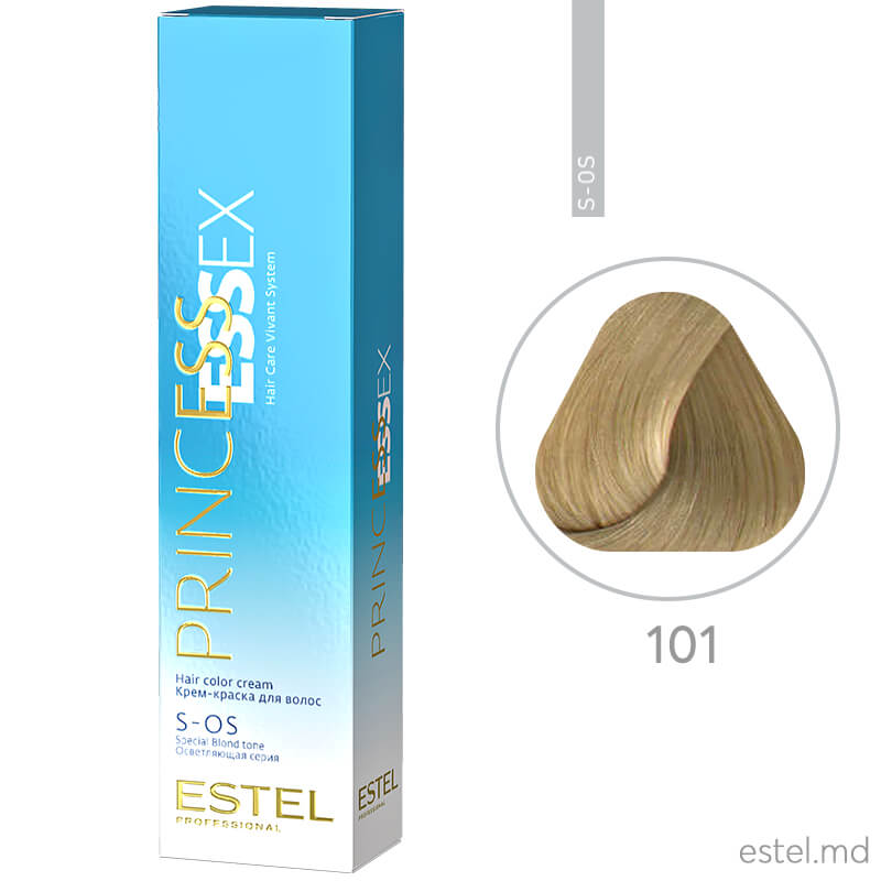 Крем-краска для волос PRINCESS ESSEX, S-OS 101 Супер блонд пепельный, 60 мл