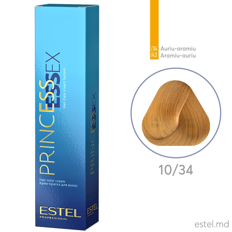 Крем-краска для волос PRINCESS ESSEX, 10/34 Светлый блондин золотисто-медный, 60 мл