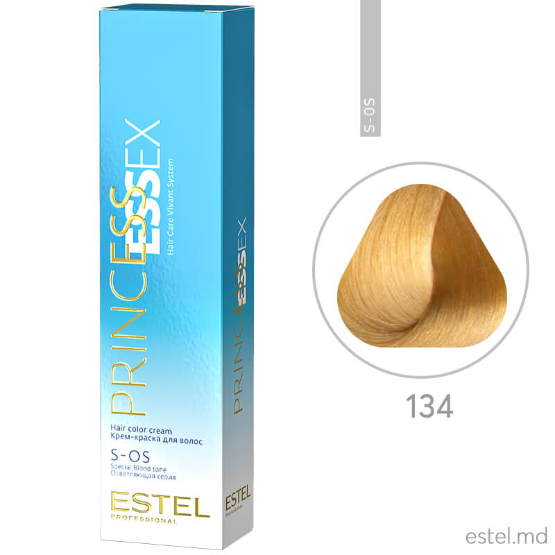Крем-краска для волос PRINCESS ESSEX, S-OS 134 Супер блонд саванна, 60 мл