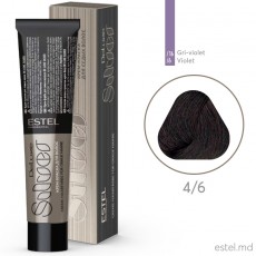 Крем-краска для седых волос DE LUXE SILVER, 4/6 Шатен фиолетовый, 60 мл 5111 Estel Moldova