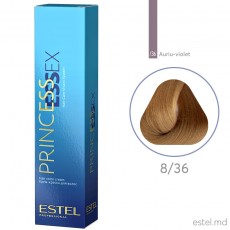 Vopsea cremă permanentă pentru păr PRINCESS ESSEX, 8/36 Castaniu deschis auriu-violet, 60 ml 8945 Estel Moldova