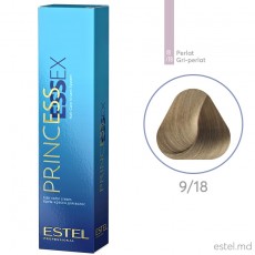 Vopsea cremă permanentă pentru păr PRINCESS ESSEX, 9/18 Blond gri perlat, 60 ml 4204 Estel Moldova
