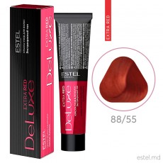 Vopseaua-îngrijire permanentă DE LUXE EXTRA RED, 88/55 Castaniu deschis roșu intens, 60 ml 5208 Estel Moldova