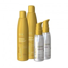 Set Promo pentru păr ESTEL Curex Brilliance (Șampon 300ml, Balsam 250ml, Fluid 100ml, Matase 100ml)  Estel Moldova